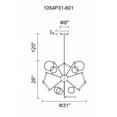 thumbnail image 2 of CWI Lighting Colette 3Contemporary Metal LED Chandelier in Chrome, 2 of 6