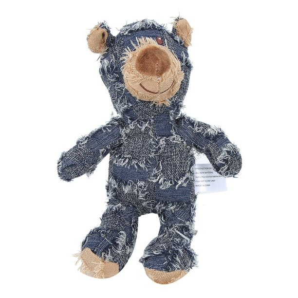 Octpeak Soft Dog Chewing Toy Dog Toy Bear Shape Cartoon For Dog Toy Blue Blue