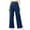 BB Navy Blue, variant on Women's Wide Leg Pants High Waisted Waffle Knit Casual Slacks Work Pants Business Palazzo Trousers with Pockets Grey L