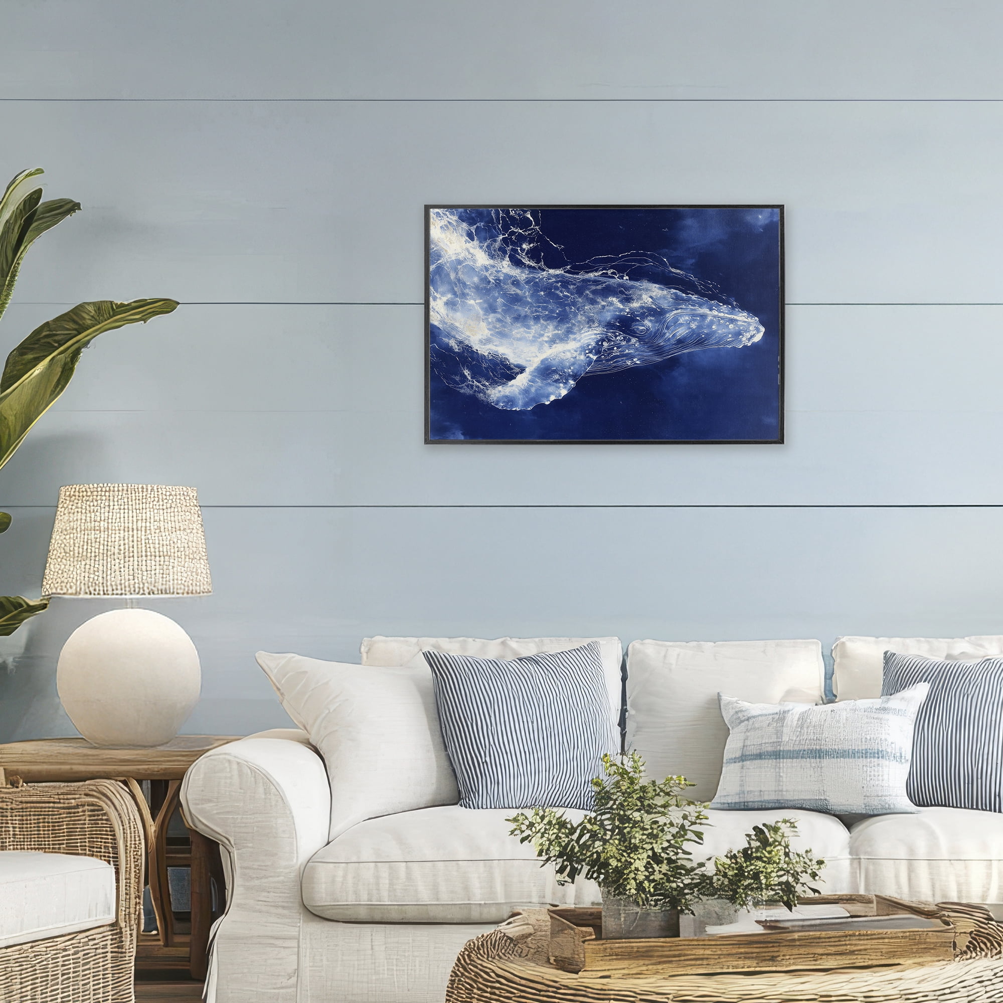 Stupell Industries Whale in Motion Black Framed Giclee Art, design by Chromatic Storm Studio