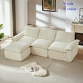 thumbnail image 5 of Miniyam 80" * 39" * 35.43" Modern Corduroy Cloud Sofa, 2 Seats Modular Couch with Deep Seat Can be Freely Combined, White, 5 of 15