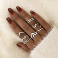 thumbnail image 2 of UDIYO 7Pcs Compact Alloy Finger Rings Cross Moon Electroplate Leaf Shap Rings for Party, 2 of 6