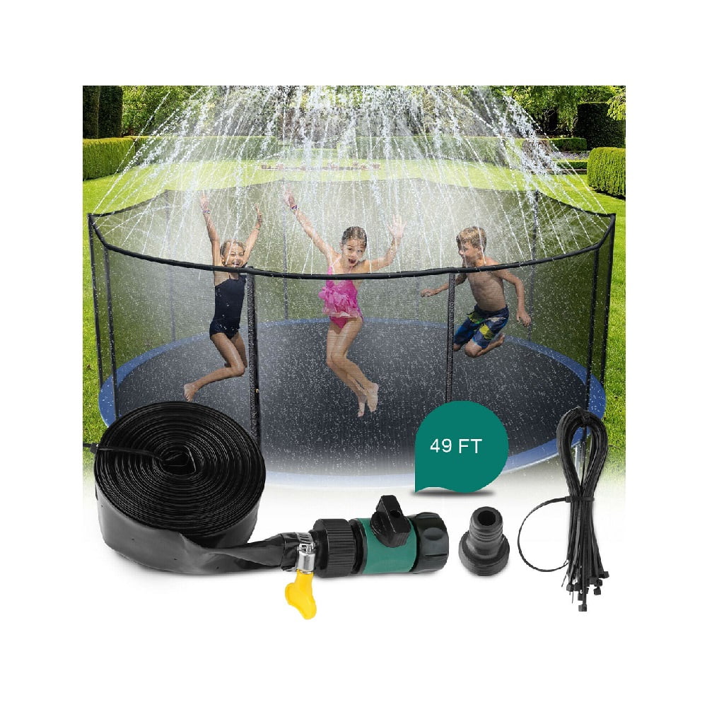 49ft Trampoline Sprinkler Kids Summer Outdoor Water Toy Fun Waterpark ...