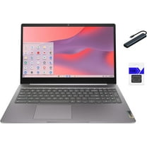 Lenovo IdeaPad 3i Chromebook 15.6" FHD Laptop, Intel Celeron N4500, 4GB Memory, 64GB eMMC   128GB Memory Card Storage, Chrome OS, Artic Grey with Mazepoly Accessories