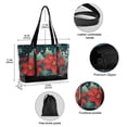 thumbnail image 2 of FORMRS Canvas Laptop Tote Bag for Women with 15.6" Computer Compartments Shoulder Handbag, Christmas Poinsettia, 2 of 7