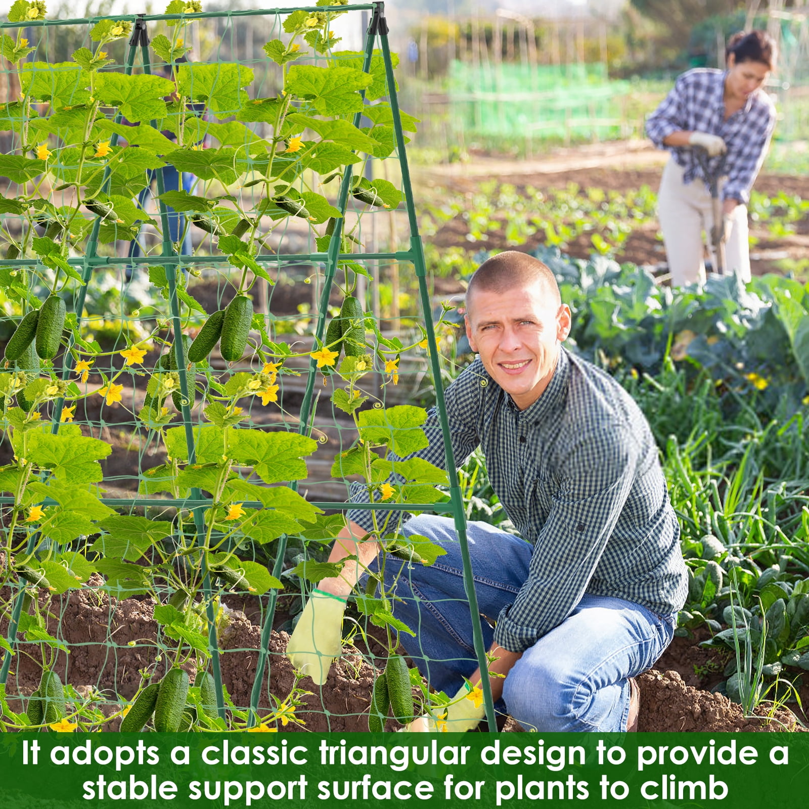 Threns Plant Climbing Frame Vegetable Trellis Garden Trellis Outdoor Plant Trellis,Easy to Install,1Set