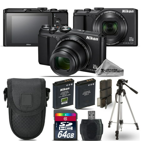 Nikon Coolpix A900 20MP Digital Camera Black 35x Optical Zoom - 64GB Kit