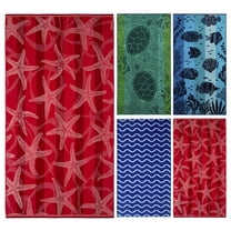Ozdilek Starfish Bliss 40x72 Turkish Cotton Beach Towel – 500 GSM 100% Cotton, Luxury Quick Dry, Extra Large, Soft Beach Towel , Absorbent, Fade-Resistant, Poolside, Spa, Oversized (Starfish Bliss)