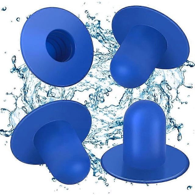 Paquete de 4 tapones de pared para piscina (azules) - Tapón para el orificio del filtro de la bomba de filtro de piscina elevada