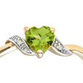 thumbnail image 3 of 9ct Gold Jewelco London 1pts Diamond Heart 0.53ct Peridot Heart Engagement Ring, 3 of 7