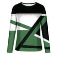 thumbnail image 4 of Azrian Women's Casual Geometry Printed T-shirt Long Sleeve Blouse Round Neck Casual Tops(Type-A-Green,M), 4 of 5