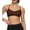 Brown -AJ14, variant on Women's Low Scoop Sports Bra Spaghetti Cross Strap Padded Workout Yoga Bra Crop Top White 36