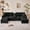Black, variant on Jarenie Plush Convertible Sectional Sofa with Double Chaise & Ottoman, Sleepable Armrests, Dark Grey
