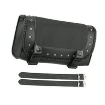 Unique Bargains Motorcycle Tool Bag Handlebar Pouch Bags Bag Faux Leather Black