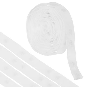 Uxcell 2 Yard Snap Button Tape for Sewing Cotton Snap Trim Fastener Double Buckles Tape for Clothes DIY, White