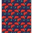 thumbnail image 3 of Vintage Duvet Cover Set, Poppy Bouquets Pastel Meadow Rural Blossoms and Turquoise Leaves Pattern, Decorative 3 Piece Bedding Set with 2 Pillow Shams, Queen Size, Vermilion and Quartz, by Ambesonne, 3 of 3