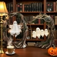 thumbnail image 5 of Emesak Ghost on a Tree Swing - Halloween Decorations Indoor, Cute Swinging Ghost Figurine for Desk & Bookshelf, Spooky Resin Statue (4.72in), Funny Haunted House Ornament for Garden, Patio (Set-2PCS), 5 of 7