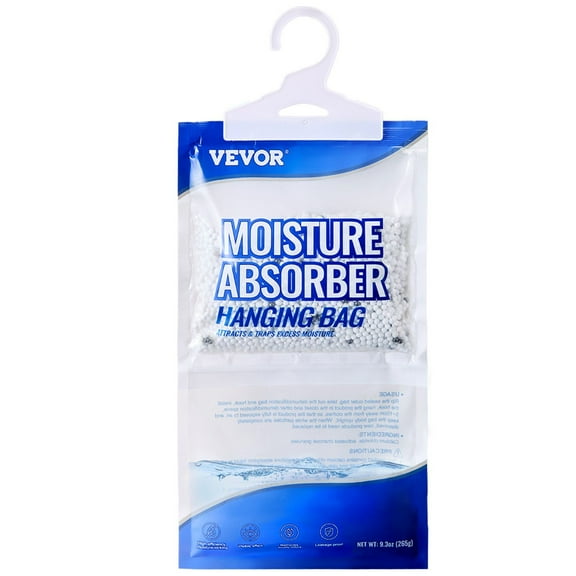 Hanging Moisture Absorber 10 Packs, 9.3 oz Closet Dehumidifier Bags with 500ml Capacity, Fragrance-Free Moisture Bags for Wardrobes, Bedrooms, Bathrooms, Kitchens, Damp Spaces, for Odor Control