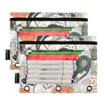 thumbnail image 2 of Artistic Floral Pattern 9.8x7.1in Water Resistant Binder Pouch, 3-Ring Compatible, Transparent Front, 2 of 6