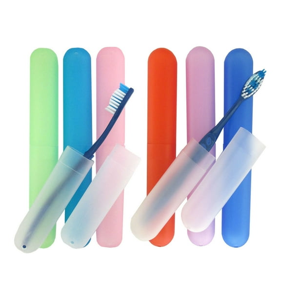 8 Pc Toothbrush Holders Set Cover Case Travel Kit Camping Tube Plastic Box New