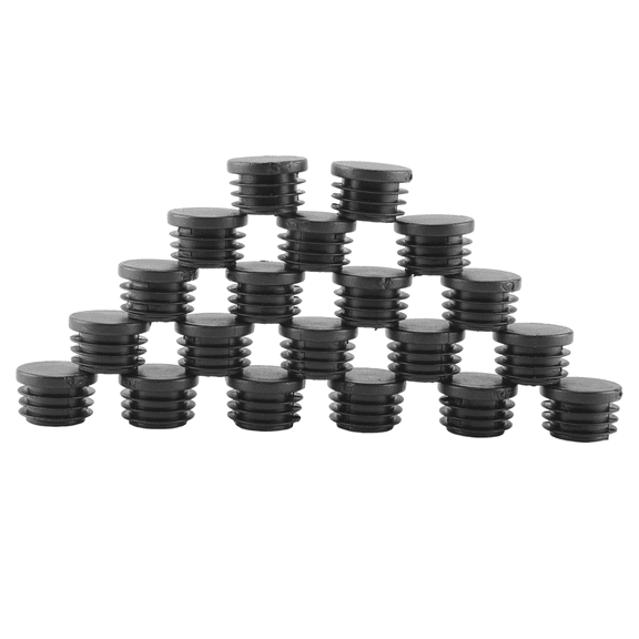 20 Pcs Black Plastic 25mm Dia Blanking End Caps Round Tube Insert pwm25