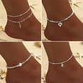 thumbnail image 2 of GKNET 925 Sliver Plated Sparkling Cross Bilayer Anklet Bracelet Foot Chain Unisex Gift-Chain Anklet#7, 2 of 8