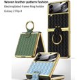 thumbnail image 2 of case for Samsung Z Flip 4 Case with Ring, Galaxy Z Flip 4 Case with Ring, Weave Fabric Business Style Protective Case Designed Samsung Galaxy Z Flip 4 Case, Blue, 2 of 14