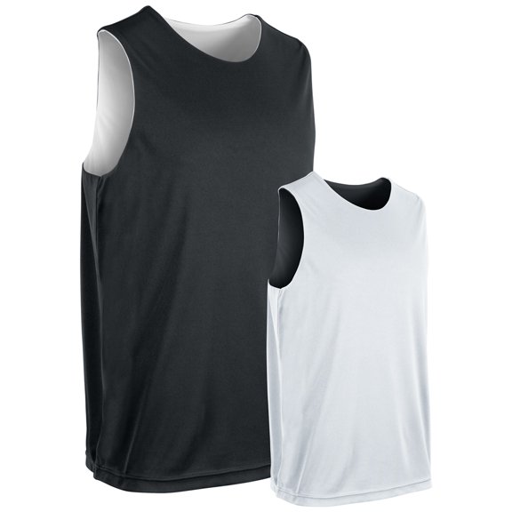 Vision Reversible Basketball Jersey - BLACK,WHITE - S