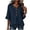 Navy, variant on Tops for Women 3/4 Sleeve V Neck Fashion Casual Solid Color Button Blouse Pullover with Ruffle Sleeve Top Navy M