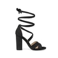 thumbnail image 3 of BLISSFUL STEP Strappy Block Heels Lace Up Sandals for Women Black 9.5, 3 of 6