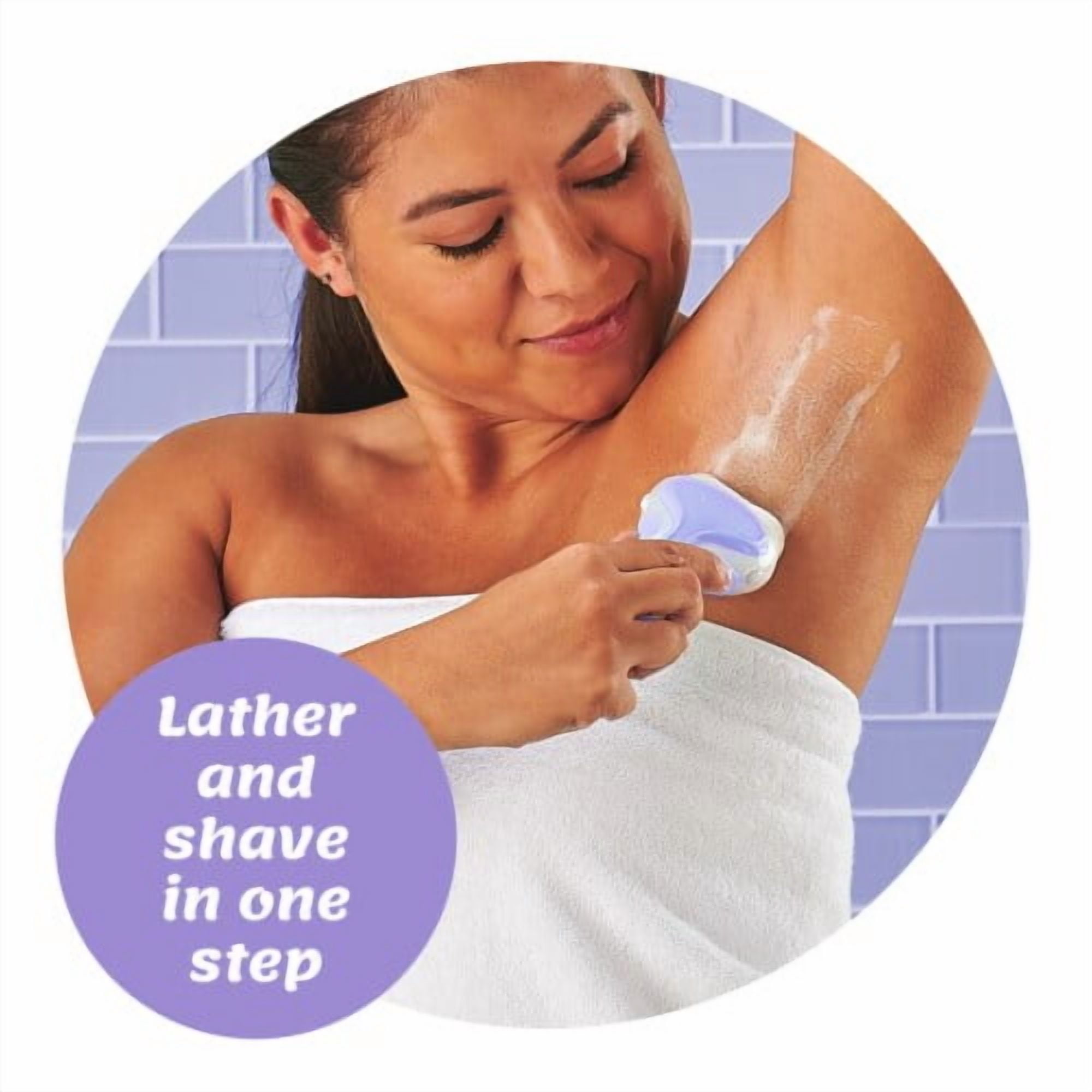 Pack of 2 - Schick Intuition Pure Nourishment 4-Blade Razor + 2 Refills for Women with Coconut Milk & Almond Oil 4 count Packaging May Vary