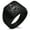 Black, variant on Stainless Steel Freemasons Masonic Lotus All Seeing Eye Geometric Pattern Biker Style Polished Ring