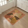 thumbnail image 3 of ODIKA 3'x5' Warm Earth Tones Safari Night Abstract Washable Throw Rug Modern Geometric Art with Nature Motifs Stain Resistant, Low Profile, Non-Slip for Entryway, Kitchen, Mudroom, 3 of 7