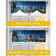 thumbnail image 6 of Nature Landscape Tie Up Valances Curtain, Adjustable Kitchen Lake Stone Forest Sky Snow Mountain Valances for Windows Decor, Rod Pocket Short Curtains Set for Bedroom/Bathroom, 60"x18", 6 of 8
