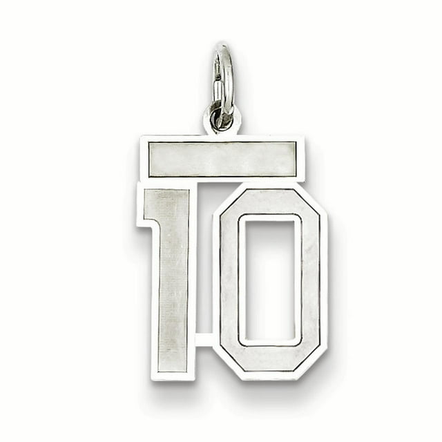 Collier Pendentif en Argent Sterling 925 Numéro 10 Charmes