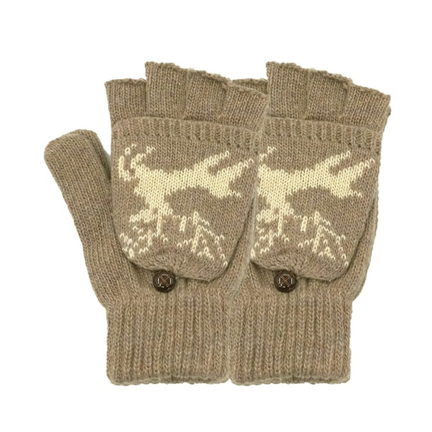 Minnieouse 1 par de guantes abotonados con cubierta para el pulgar Manoplas Estilo cabrio Diseño cuidadoso con tapa Accesorios de invierno guantes y mitones caqui leonado Minnieouse AP009707-07B