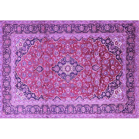 Ahgly Company Indoor Rectangle Medallion Purple Traditional Area Rugs, 2' x 4'