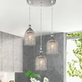 thumbnail image 4 of Warehouse of Tiffany Haydar Silver 3-light Mesh Pendant with Crystals, 4 of 5
