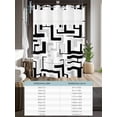 thumbnail image 5 of No Hook Cloth Fabric Shower Curtain with Snap in Liner, Modern Geometric Black Waterproof Shower Curtains Set with See Through Top Window, Abstract Minimalist Artwork Lines Bath Curtains 72"x84", 5 of 9