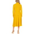 thumbnail image 5 of Women's Two Piece Set Solid Long Sleeve Casual Blazer Relaxed A-Line Midi Skirt, 5 of 7