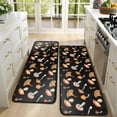 thumbnail image 4 of Kitchen Rugs Sets Of 2,Brown Mushroom Pattern Black Pattern Anti Fatigue Kitchen Mat Rugs Non Slip Washable,Decorative Kitchen Floor Mats for Kitchen,Sink,Laundry,17"x47"+17"x47", 4 of 5