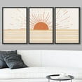 thumbnail image 2 of wall26 Framed Canvas Print Wall Art Set Mid-Century Ocean Sunset Sun Horizon Nature Abstract Illustrations Modern Art Bohemian Decorative for Living Room, Bedroom, Office - 24"x36"x3 Black, 2 of 5