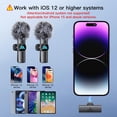 thumbnail image 4 of Leettus 2 micrófonos inalámbricos Lavalier para iPhone iPad, micrófono inalámbrico para grabación de vídeo, transmisión en vivo de juegos, entrevistas, YouTube, TikTok, Vlog (para iPhone 14 y siguient, 4 of 5