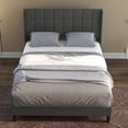 thumbnail image 4 of Upholstered Bed Frame Full Size with Tufted Headboard and Wingback, Strong Wood Slat Support, No Box Spring Needed, Easy Assembly, Grey, 4 of 8