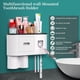 thumbnail image 2 of Distributeur Automatique de Dentifrice Kit de Presse Mural avec Support pour Brosse à Dents, 4 Fentes pour Brosse à Dents avec Couvercle, Organiseur de brosses à Dents Multifonction (2 Tasses), 2 of 4