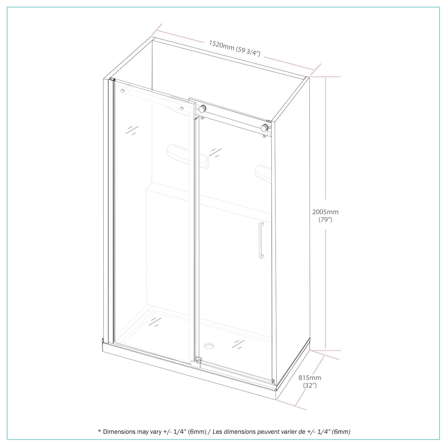 A&E Bath and Shower PFANNR-3060-BLK SHOWER