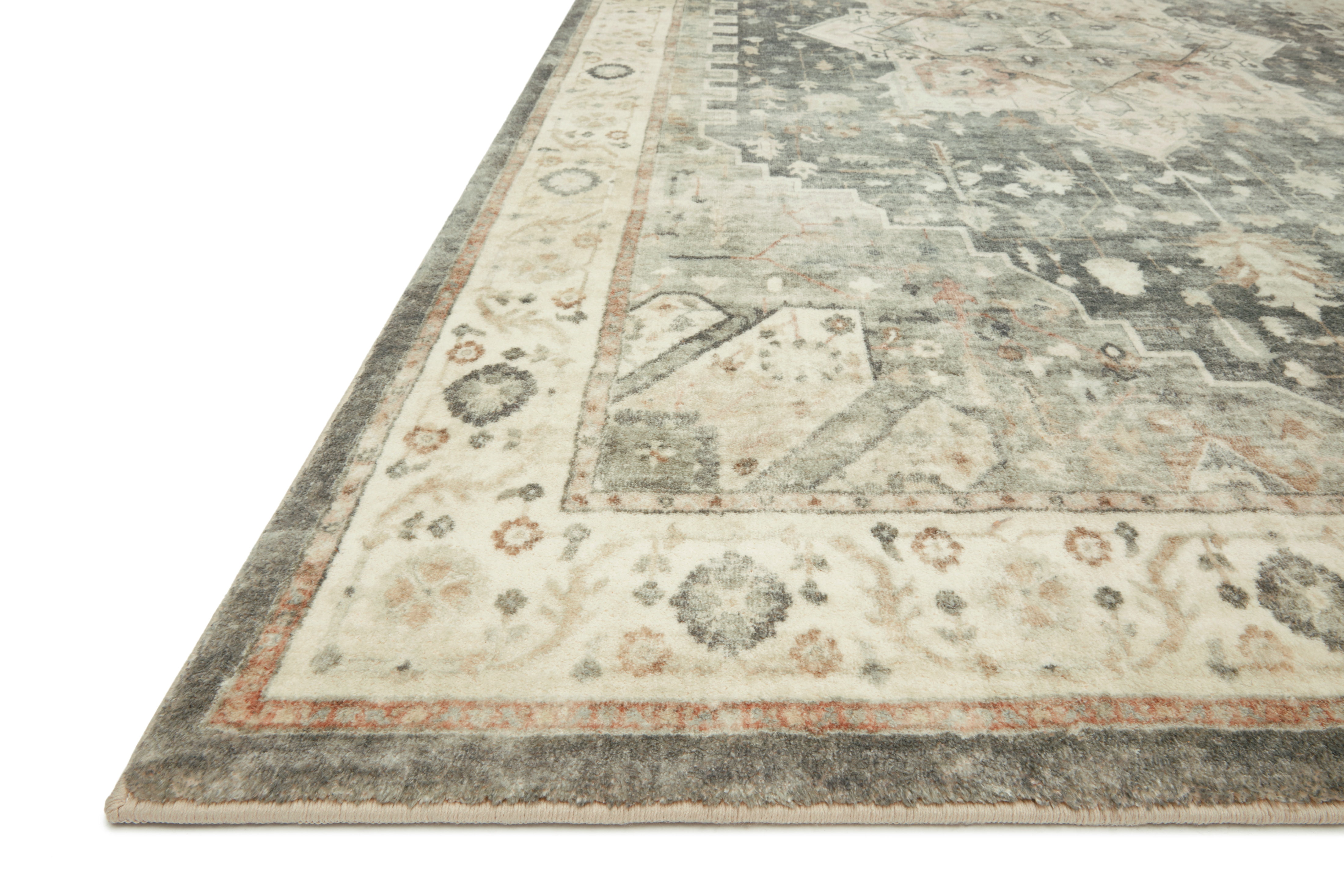Loloi Rosette Slate / Ivory 5'-0" x 7'-6" Area Rug