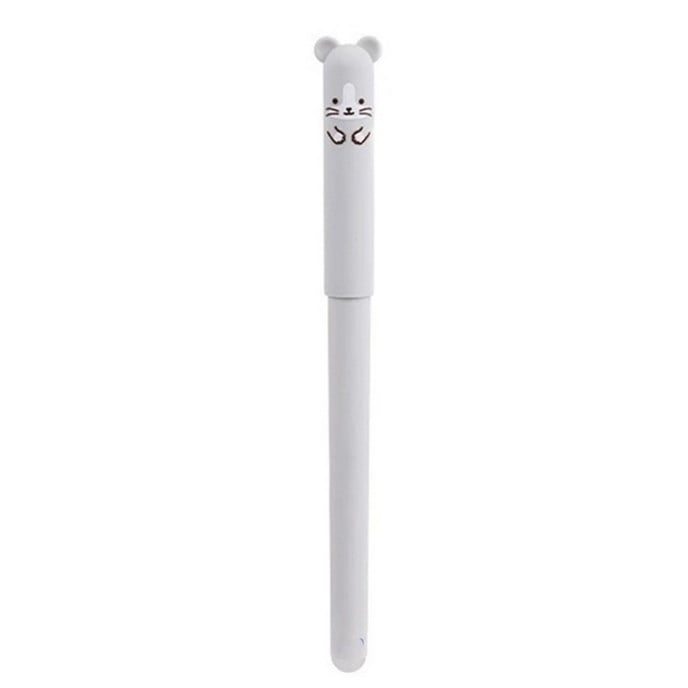 Weloille Bear Shaped Erasable Pen, Crystal Blue 0.5mm Heat Erasable Fine Tip for Easy Correction and Smooth Writing, Cute and Durable