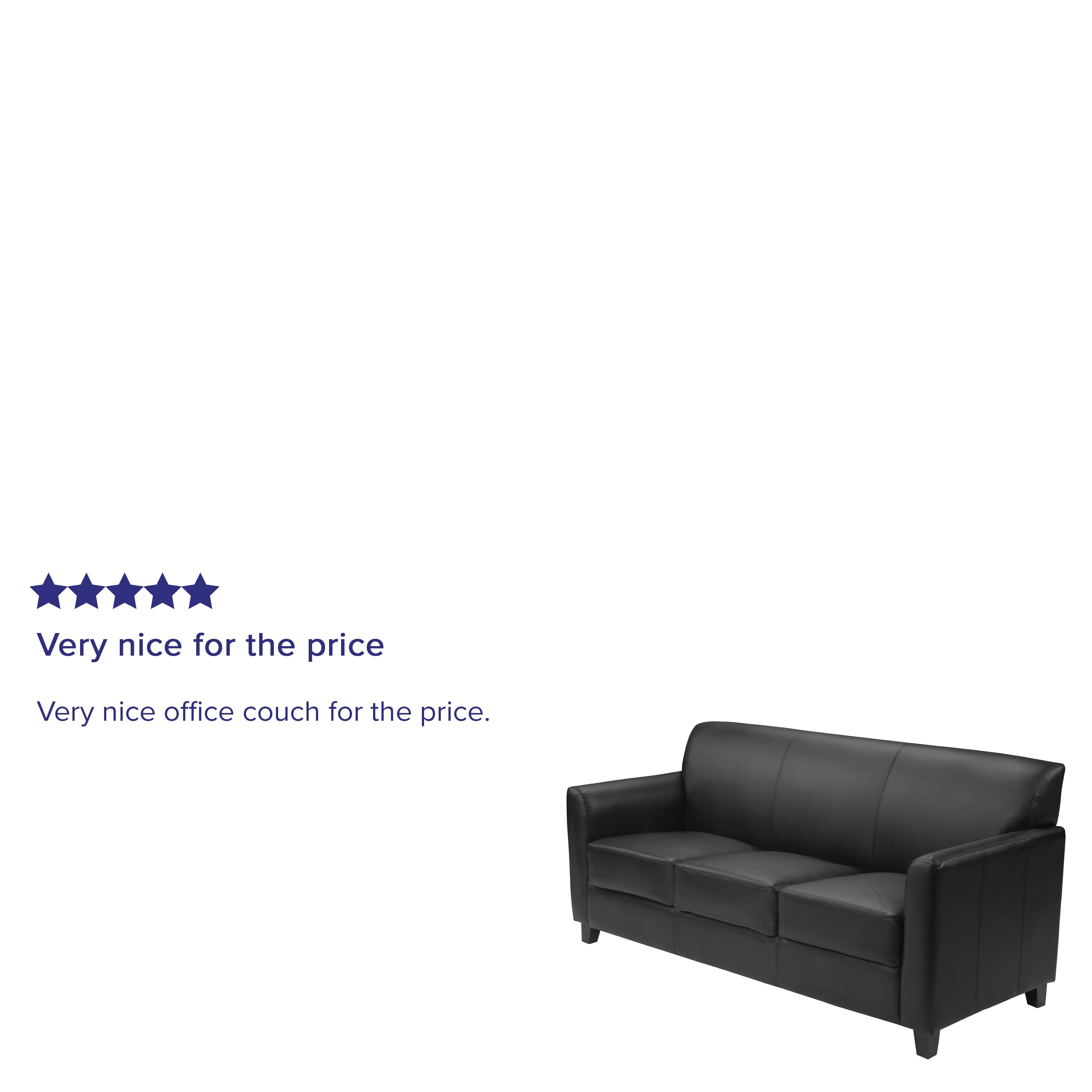 Flash Furniture Black LeatherSoft Sofa with Clean Line Stitched Frame