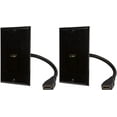 thumbnail image 1 of Buyer's Point HDMI Wall Plate with 6-Inch Pigtail Built-In Flexible Hi-Speed HDMI Cable with Ethernet, 2-Piece Decora, Single Outlet Port Insert, Perfect for Home Theater Systems Pack of 2 black, 1 of 8